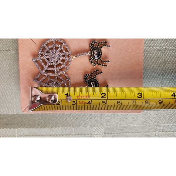 Dangling Baublebar Bejewelled Halloween Spider Web Cute Spooky Autumn Earrings - Picture 3 of 5
